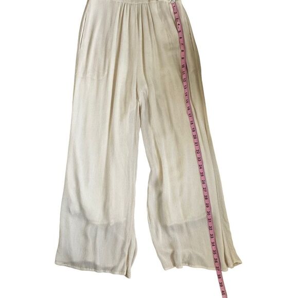 Mahina ~ Ivory Jumpsuit~lightweight gauze like fabric~broidered bodice ~ size M - Picture 13 of 14